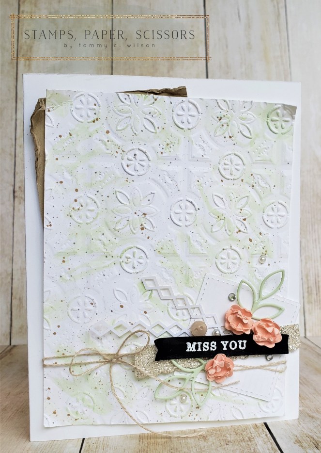 Tin Tile Embossing Folder - Miss You by Tammy C. Wilson